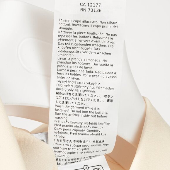 Max Mara Filmato Ivory Silk Crepe de Chine Buttoned Blouse - Picture 11 of 11